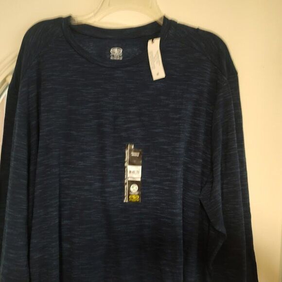 New Athletic Works Blue Tri Blend Tee Moisture Wicking Long Sleeve Men's 3XL - Picture 2 of 2